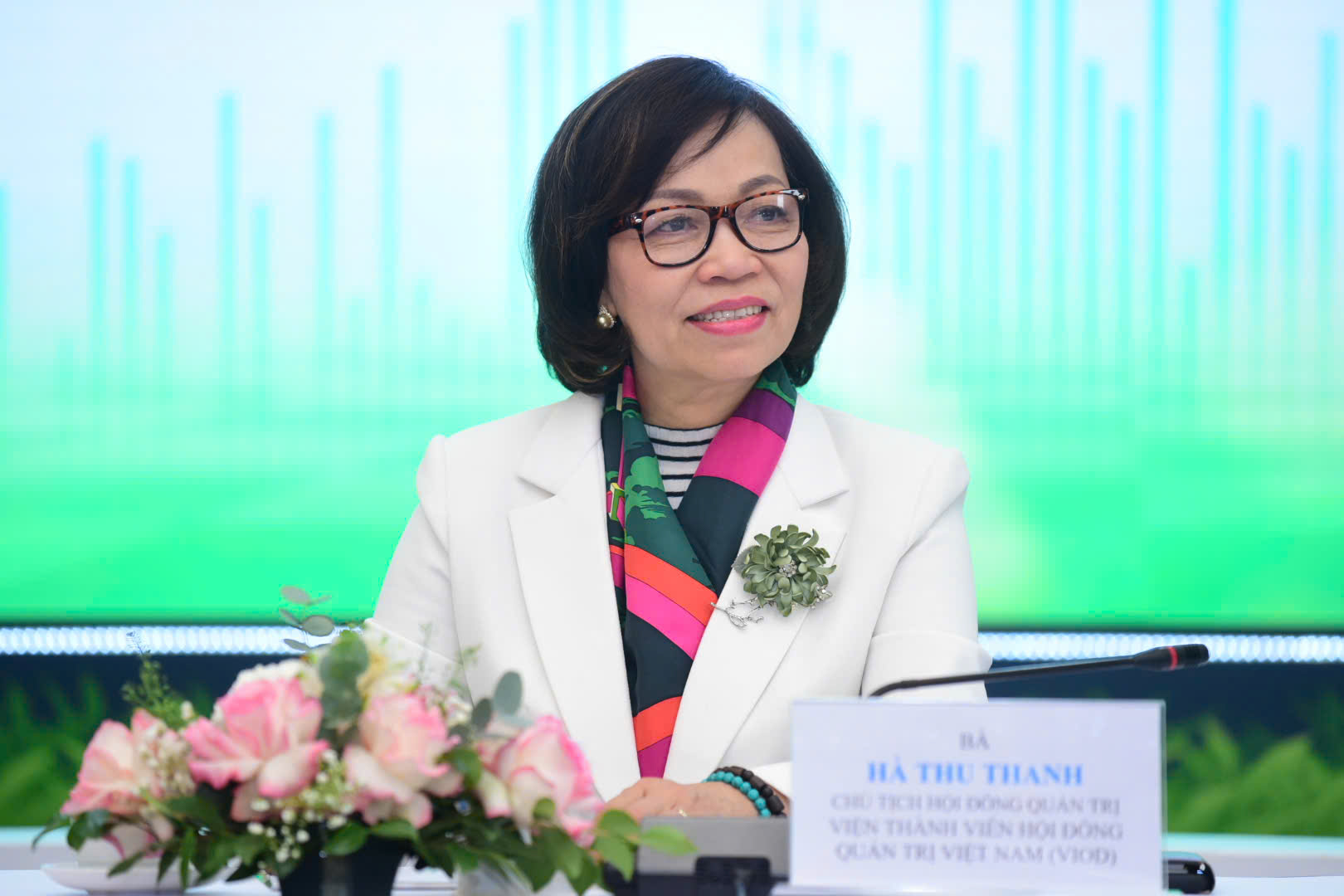 Bà Hà Thu Thanh, Chủ tịch Viện Thành viên hội đồng quản trị Việt Nam (VIOD), nhấn mạnh yếu tố G (quản trị) và coi đây là lõi trong ESG.