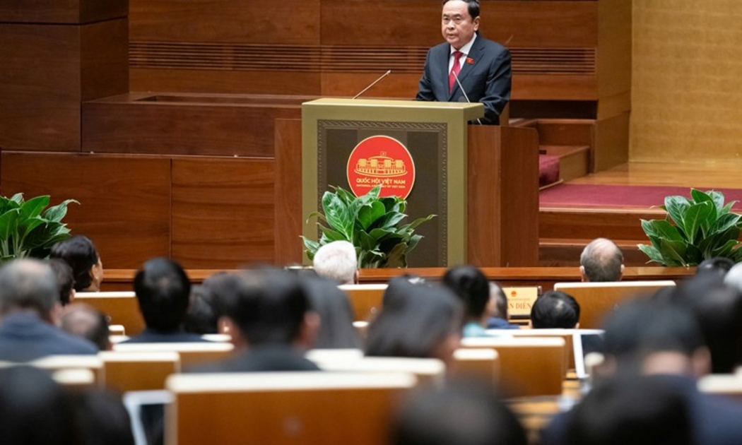 Chủ tịch Quốc hội Trần Thanh Mẫn phát biểu bế mạc Kỳ họp thứ 8, Quốc hội Khóa XV.