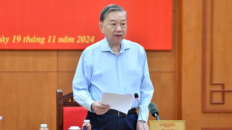 Tổng Bí thư Tô Lâm, Trưởng Ban Chỉ đạo chủ trì hội nghị. (Ảnh: Đăng Khoa).