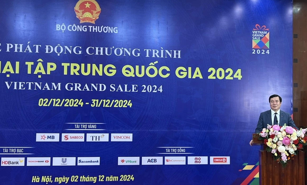 Ông Nguyễn Sinh Nhật Tân, Thứ trưởng Bộ Công Thương, phát biểu tại Lễ phát động ngày 2/12/2024. 