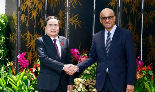 Chủ tịch Quốc hội Trần Thanh Mẫn hội kiến Tổng thống Singapore
