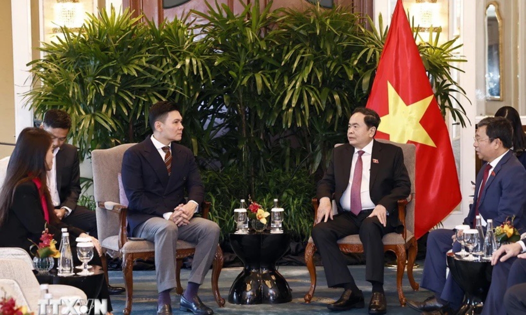 Chủ tịch Quốc hội Trần Thanh Mẫn tiếp Tổng giám đốc Sembcorp Development, kiêm Chủ tịch Hội đồng quản trị VSIP Group Lee Ark Boon - Ảnh: Doãn Tấn/TTXVN.