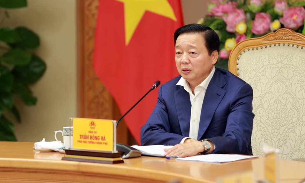 Phó Thủ tướng Trần Hồng Hà chủ trì cuộc họp Tổ công tác dự án đầu tư xây dựng Cảng hàng không quốc tế Long Thành giai đoạn 1. Ảnh: VGP