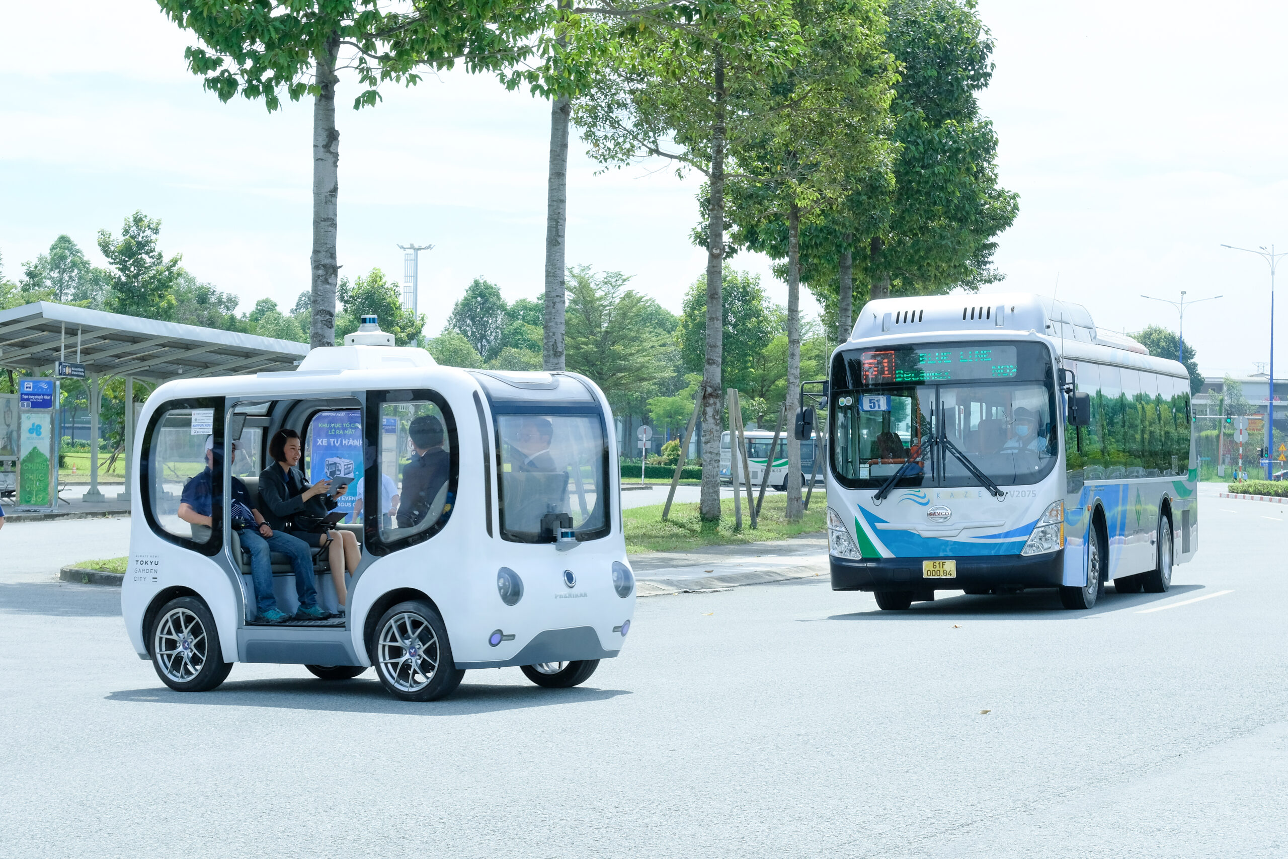 Xe tự h&agrave;nh cấp độ 4 của Phenikaa-X tại Th&agrave;nh phố mới B&igrave;nh Dương.