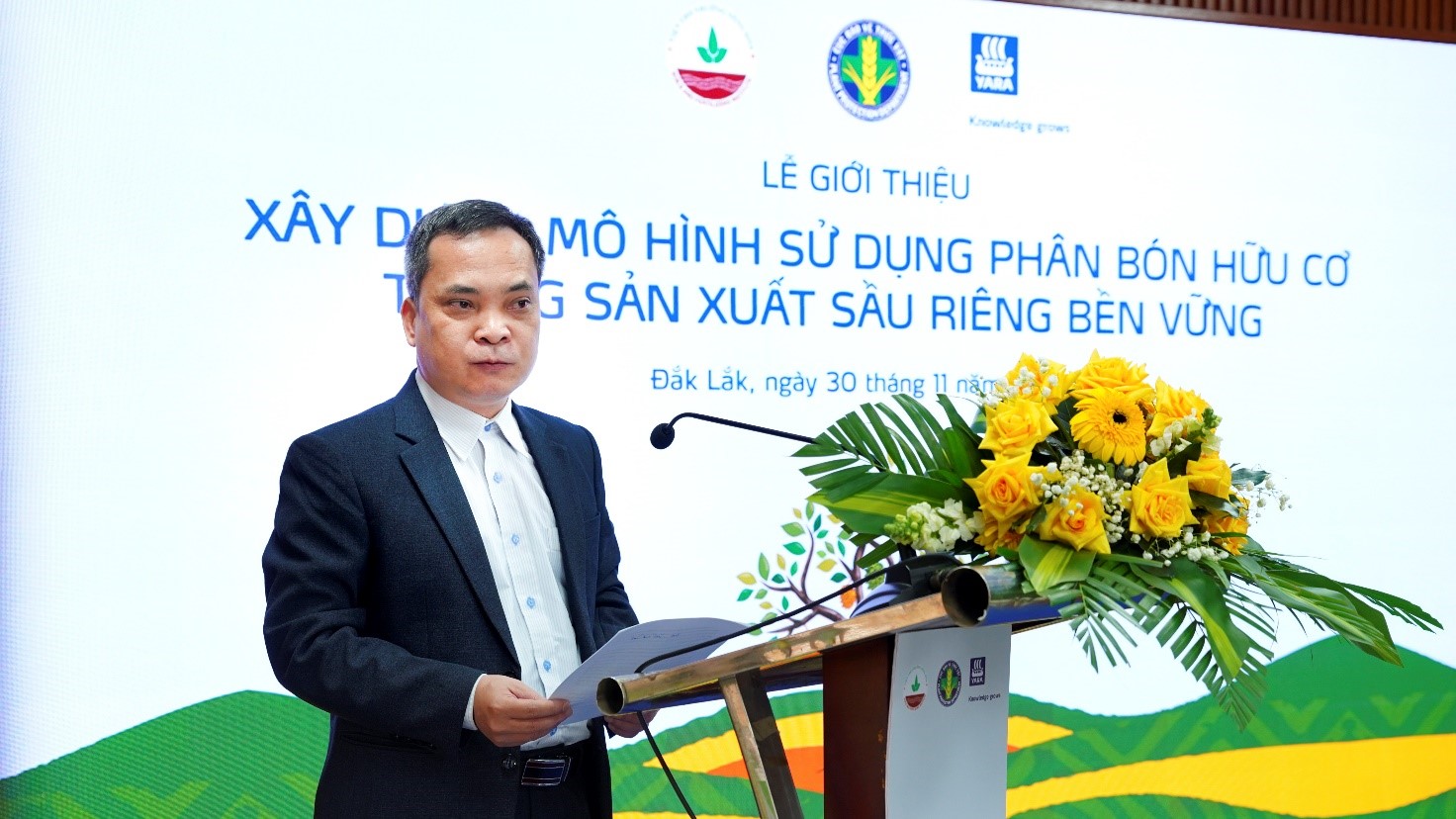 Ông Nghiêm Quang Tuấn, Phó Cục trưởng Cục Bảo vệ Thực vật (Bộ Nông nghiệp và Phát triển Nông thôn) phát biểu tại buổi lễ.