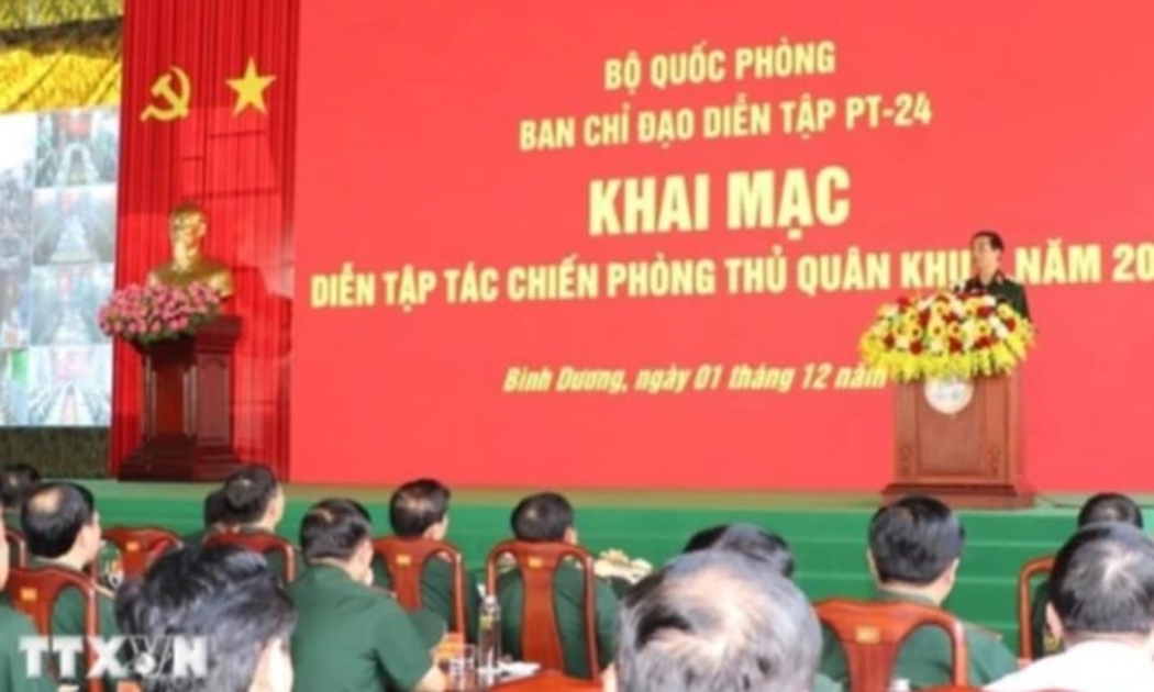 Quang cảnh khai mạc diễn tập. Nguồn: TTXVN.
