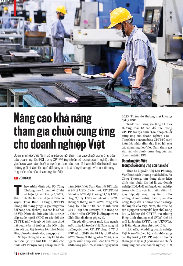 Diễn đàn thúc đẩy phát triển công nghiệp hỗ trợ Việt Nam: Kết nối sâu với thị trường FDI