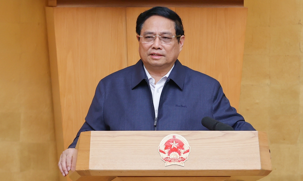 Thủ tướng Phạm Minh Chính, Chủ tịch Hội đồng Thi đua – Khen thưởng Trung ương nhiệm kỳ 2021-2026, phát biểu tại phiên họp - Ảnh: VGP