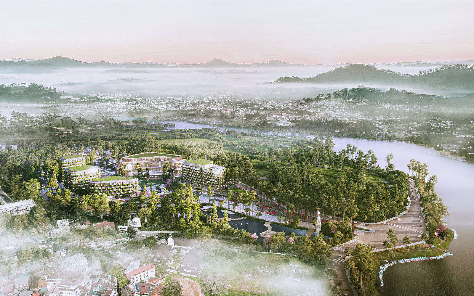 Haus Da Lat nằm trước mặt hồ Xuân Hương, thành phố Đà Lạt.