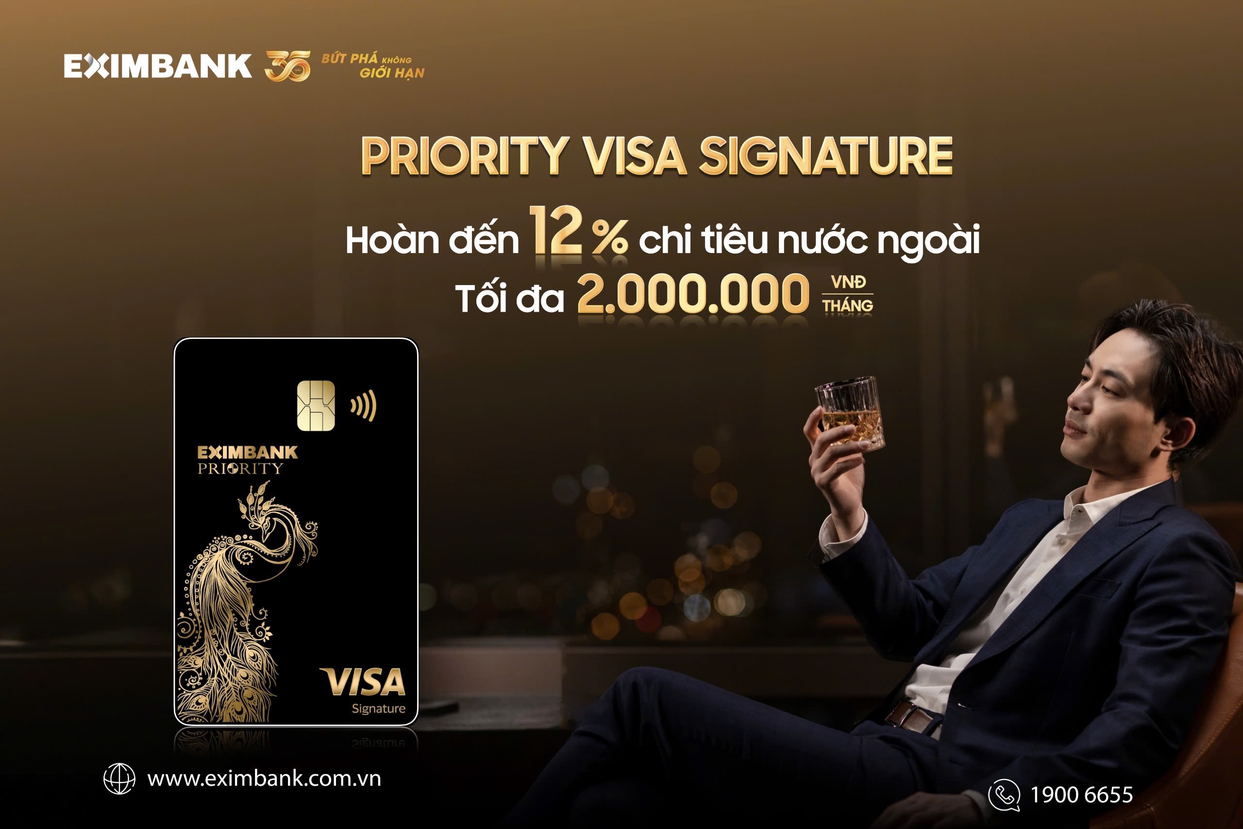 Thẻ VISA Signature Eximbank không chỉ là công cụ tài chính, mà còn là biểu tượng của phong cách sống hiện đại và đẳng cấp.