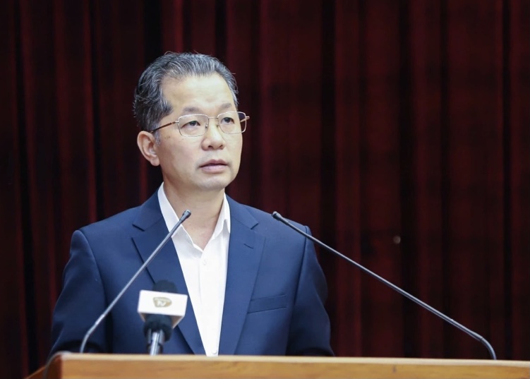 Bí thư Thành ủy Đà Nẵng Nguyễn Văn Quảng phát biểu tại hội nghị Thành ủy lần thứ 18.