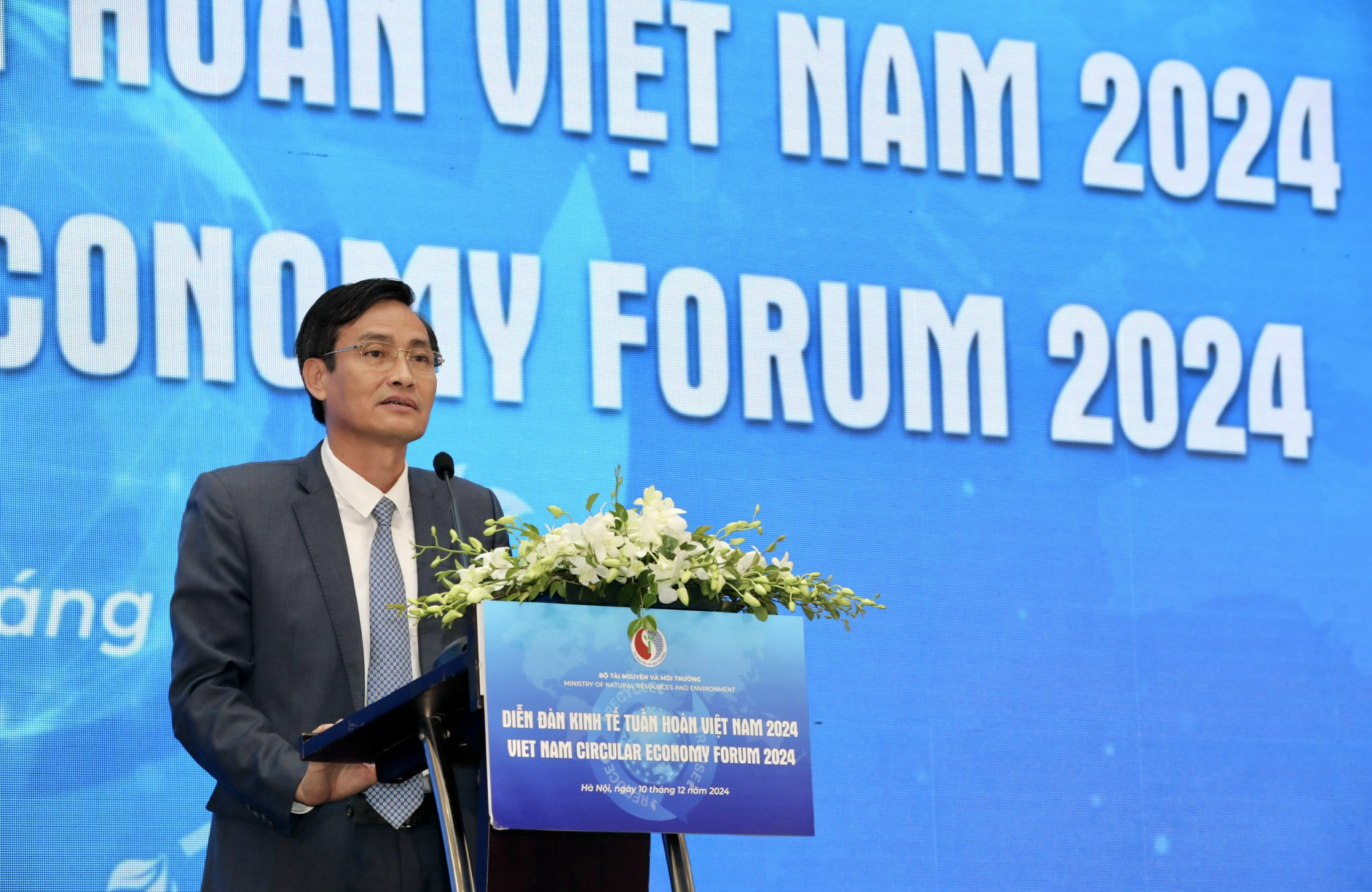 Thứ trưởng Bộ Tài nguyên và Môi trường Trần Quý Kiên tại Diễn đàn Kinh tế tuần hoàn lần thứ 3 (năm 2024)