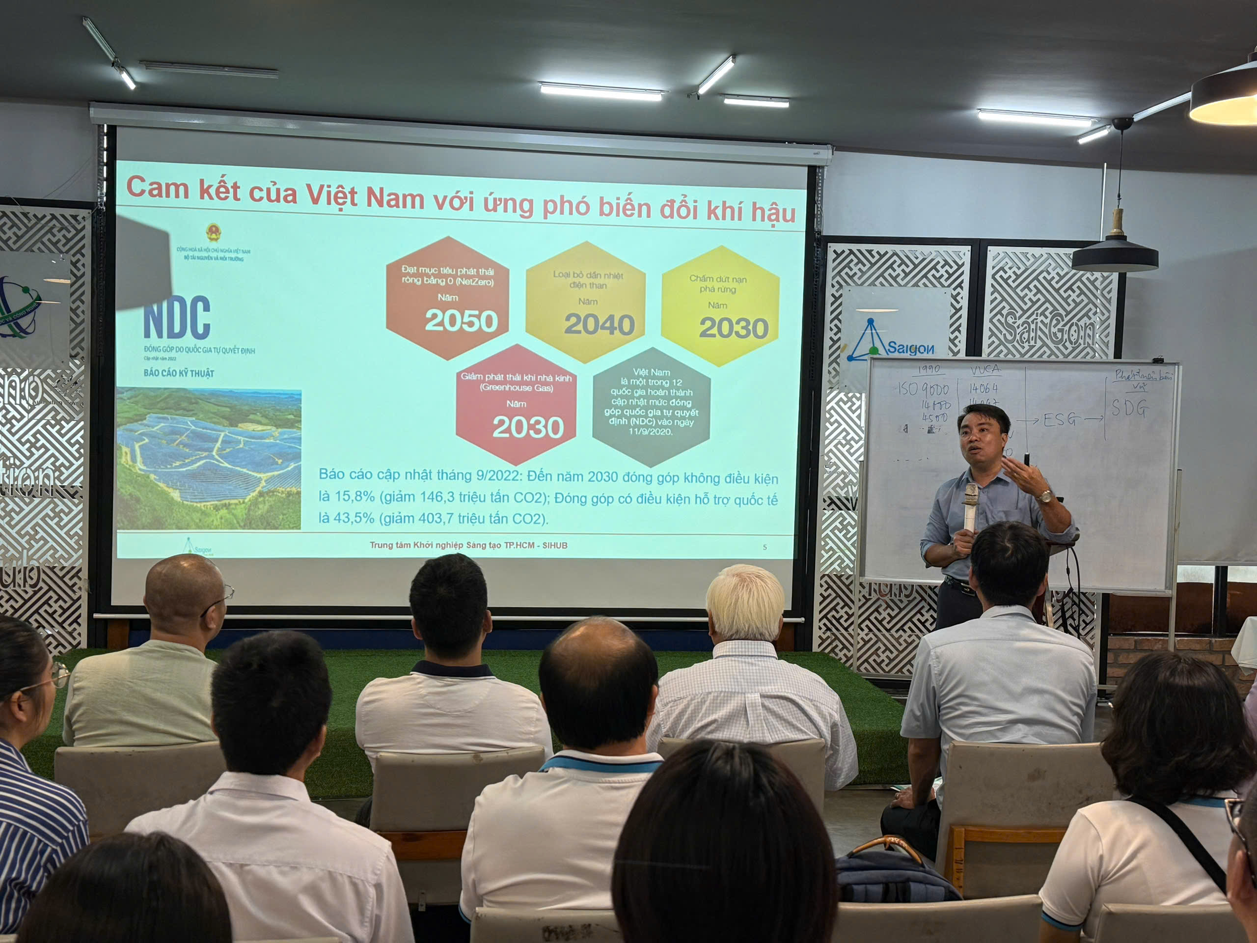 Hội thảo "Phát thải khí nhà kính và phát triển bền vững: Thách thức - cơ hội cho doanh nghiệp" diễn ra tại SIHUB.