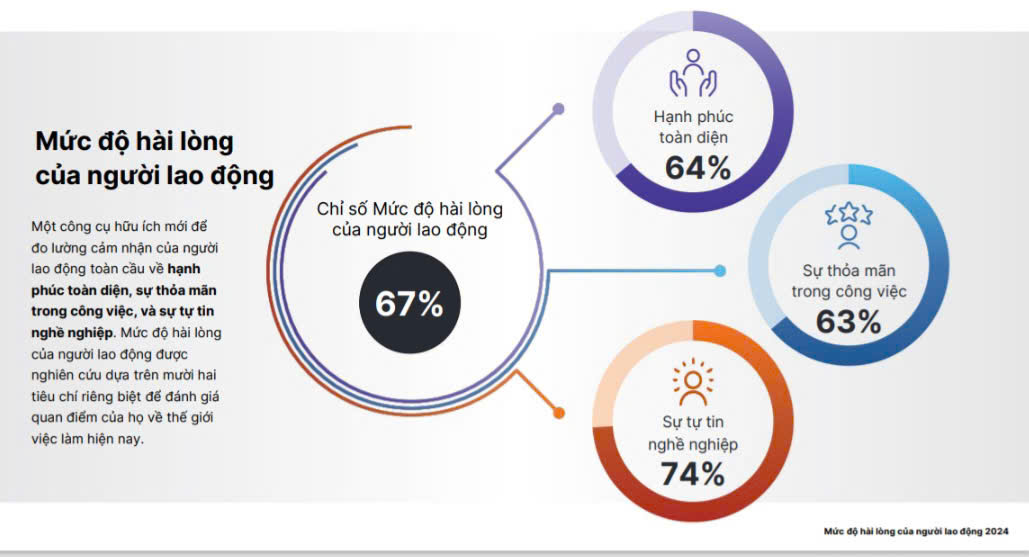 Mức độ hài lòng của người lao động. Ảnh chụp màn hình.