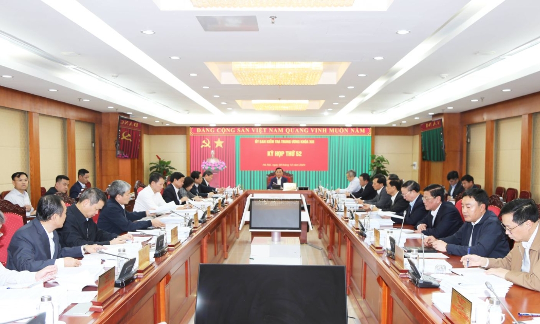 Kỳ họp thứ 52 của Ủy ban Kiểm tra Trung ương. Ảnh: Ủy ban kiểm tra Trung ương