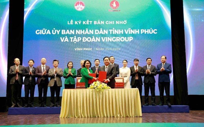 Lễ ký kết Biên bản ghi nhớ hợp tác giữa UBND tỉnh Vĩnh Phúc và Vingroup.