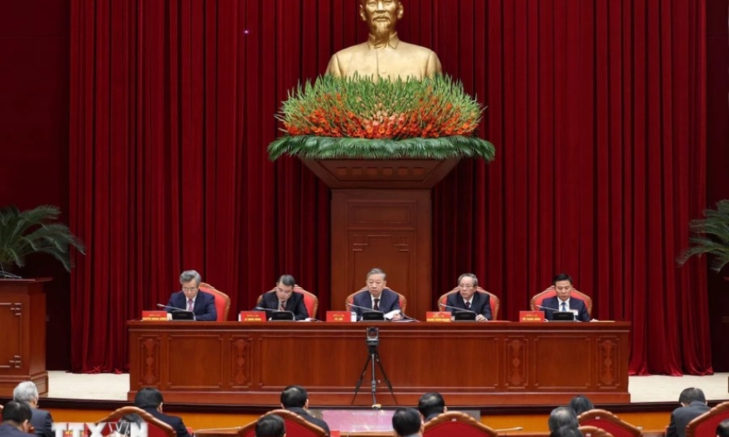 Tổng Bí thư Tô Lâm dự Hội nghị toàn quốc tổng kết công tác tổ chức xây dựng Đảng năm 2024 và triển khai nhiệm vụ năm 2025 - Ảnh: TTXVN