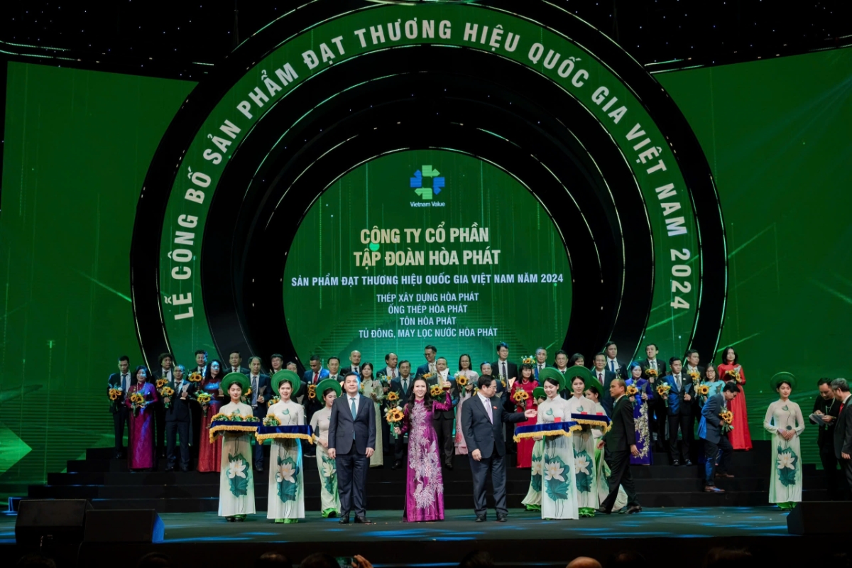Hòa Phát vinh dự nhận giải thưởng Thương hiệu quốc gia năm 2024 cho 5 dòng sản phẩm, trong đó có Máy lọc nước.