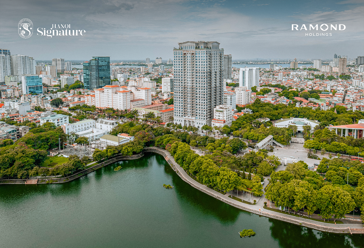 Một mặt "view" Hồ Tây, một mặt view hồ Nghĩa Đô mang đến cho Hanoi Signature tầm nhìn rộng mở.