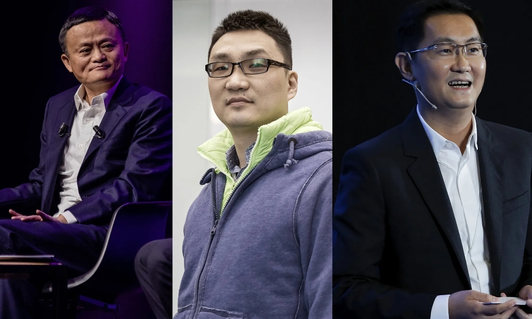 Từ trái sang phải: Jack Ma, Colin Huang và Pony Ma - Ảnh: Getty Images