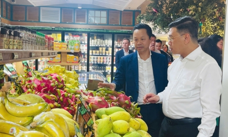 Ban tổ chức tham quan, mua sắm tại siêu thị Mena Gourmet Market, khai trương sáng 18/12.