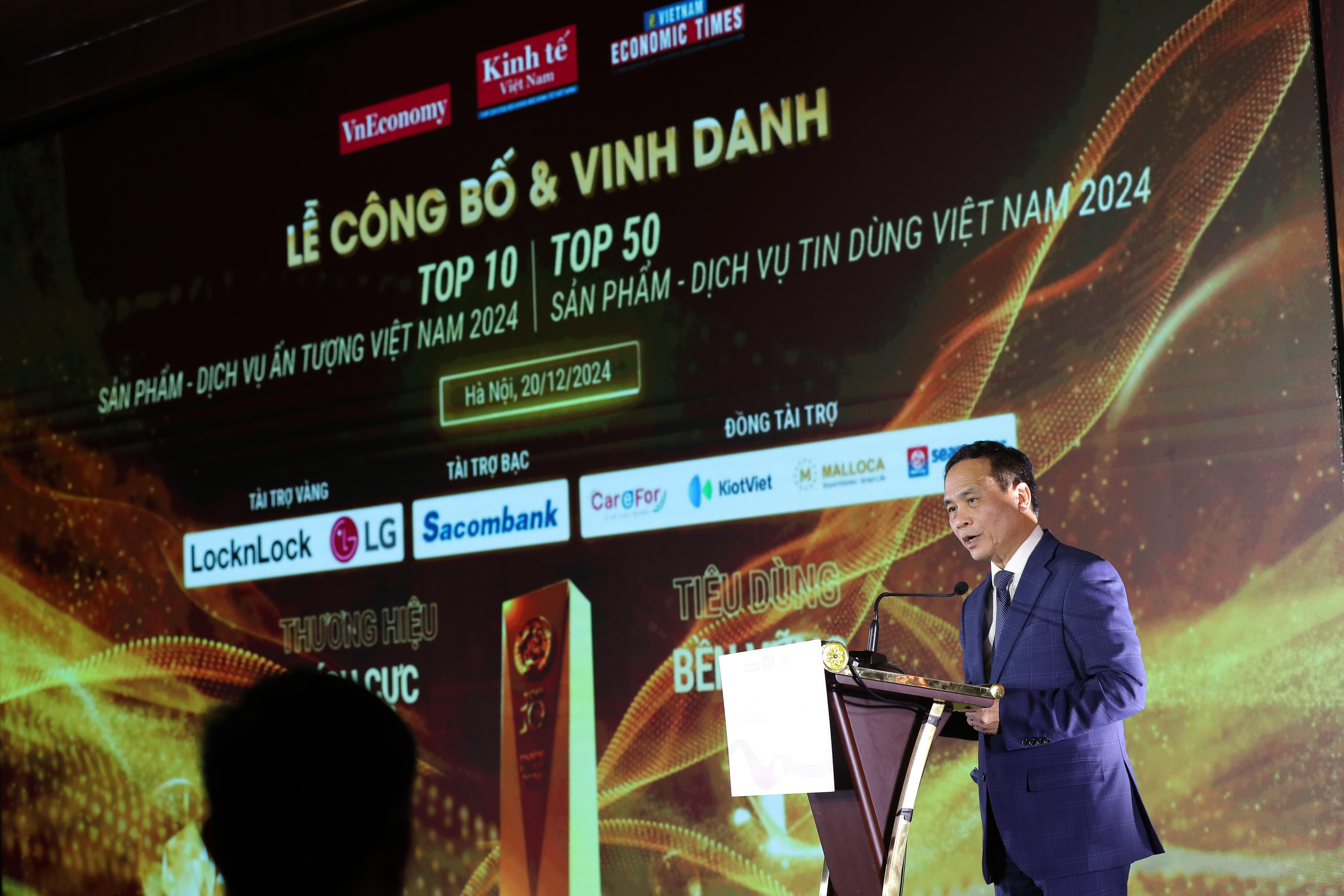 PGS.TS Phạm Ngọc Linh, Phó chủ tịch Liên hiệp các Hội Khoa học Kỹ thuật Việt Nam phát biểu chào mừng Chương trình Tin Dùng Việt Nam 2024.