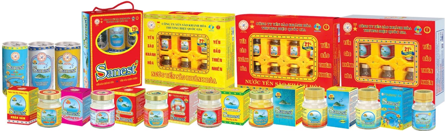 Các sản phẩm nước Yến sào Khánh Hòa Sanest.