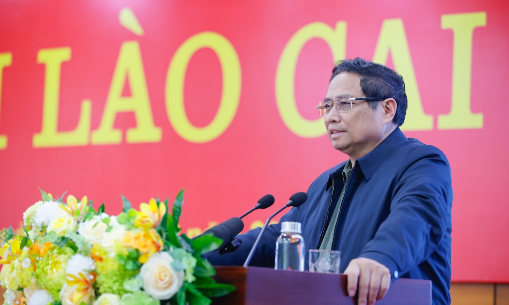 Thủ tướng phát biểu tại cuộc làm việc - Ảnh: VGP