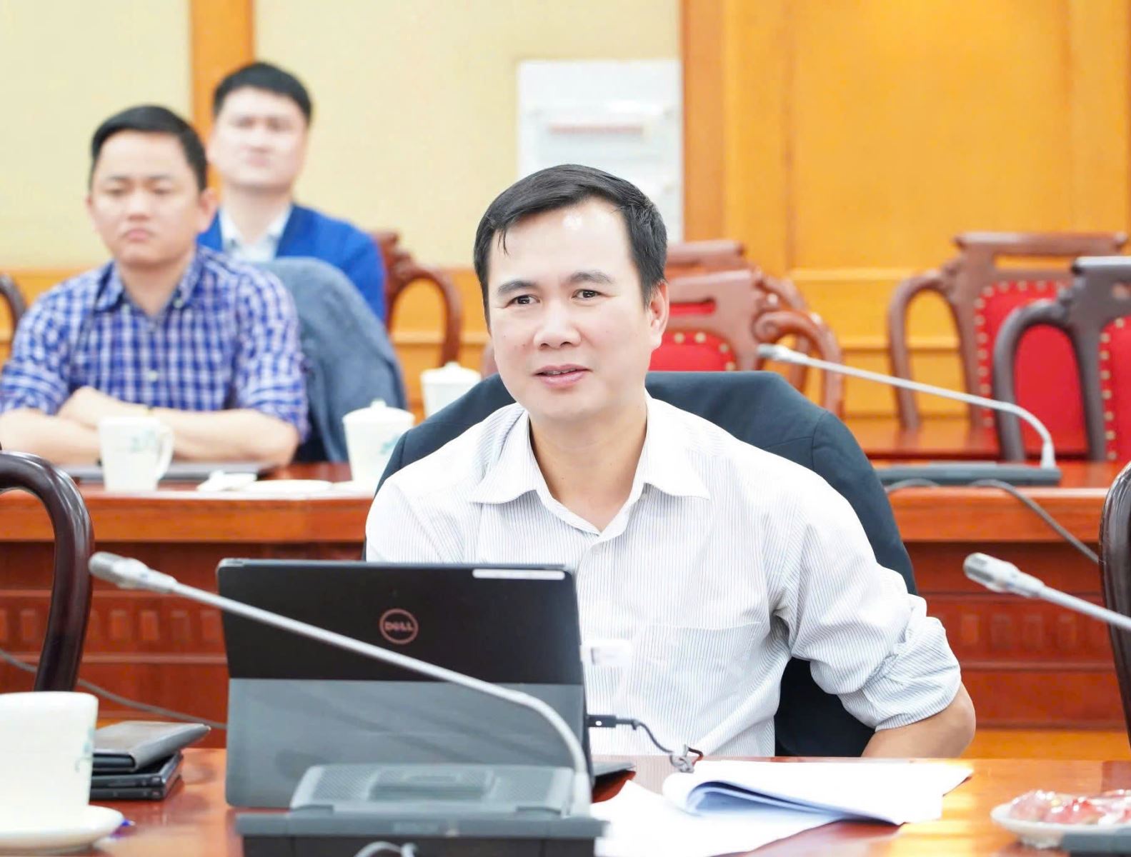 Thứ trưởng Bộ Khoa học và Công nghệ Bùi Thế Duy phát biểu tại buổi làm việc.