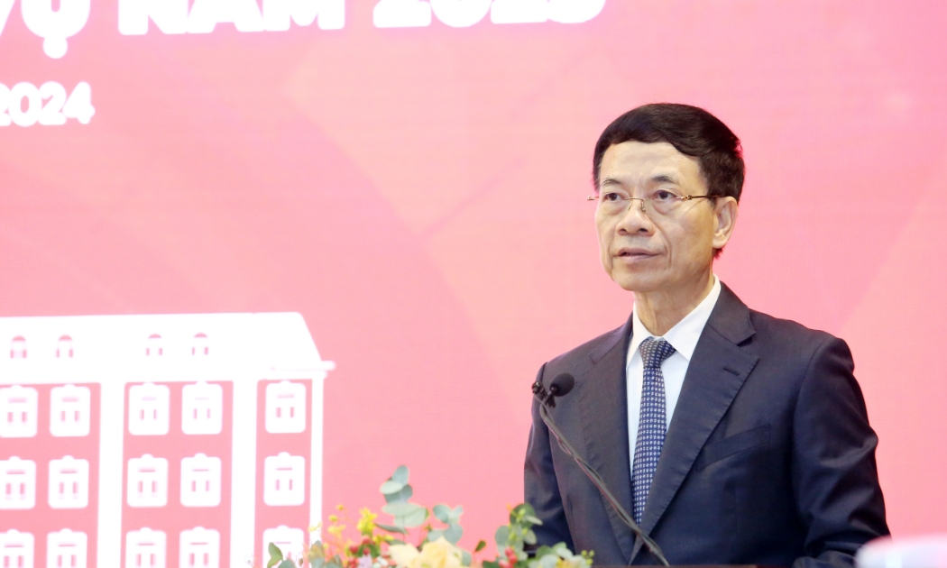 Bộ trưởng Bộ Thông tin và Truyền thông phát biểu khai mạc Hội nghị Tổng kết công tác năm 2024 và triển khai nhiệm vụ năm 2025 của Bộ Thông tin và Truyền thông ngày 29/12.