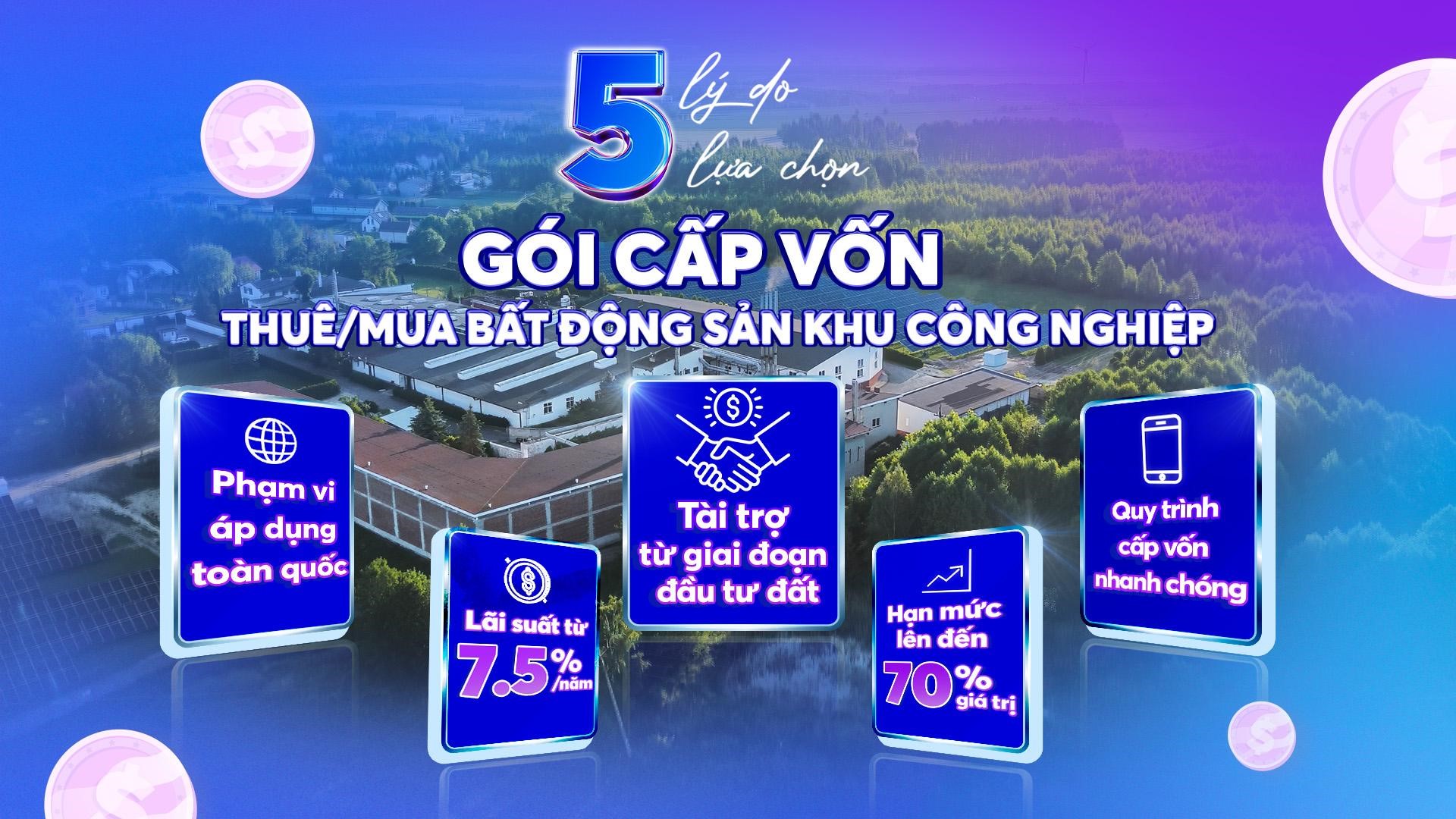 Dễ dàng vay mua bất động sản khu/cụm công nghiệp với nhiều đặc quyền tiện ích.