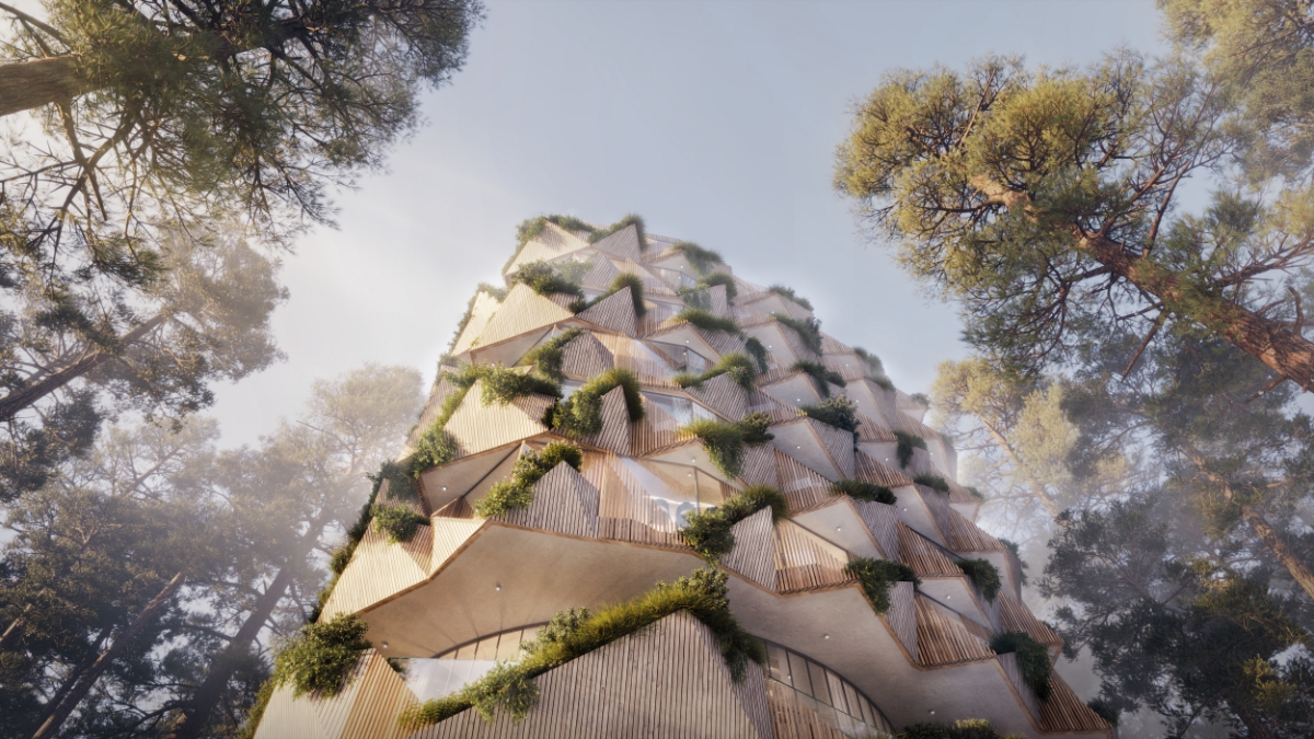 Biểu tượng kiến trúc vượt thời gian từ Kengo Kuma với nguồn cảm hứng từ rừng thông.