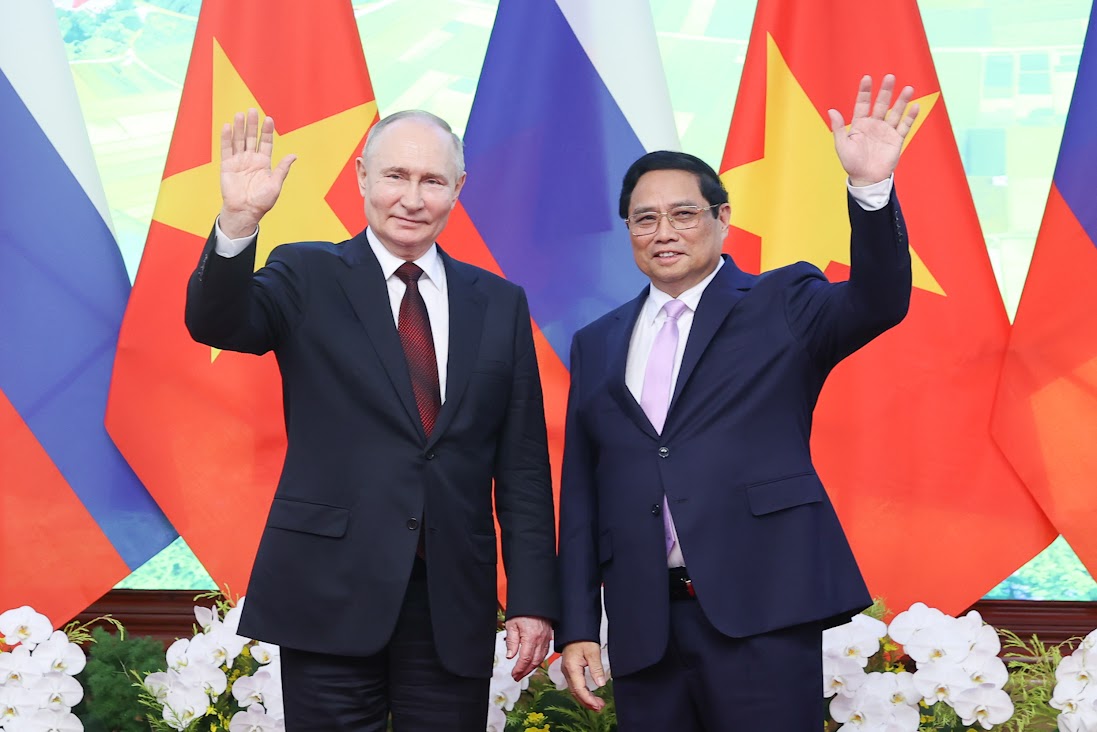 Thủ tướng Phạm Minh Ch&iacute;nh hội kiến Tổng thống Nga Vladimir Putin c&oacute; chuyến thăm cấp Nh&agrave; nước tới Việt Nam ng&agrave;y 20/6/2024 - Ảnh: VGP