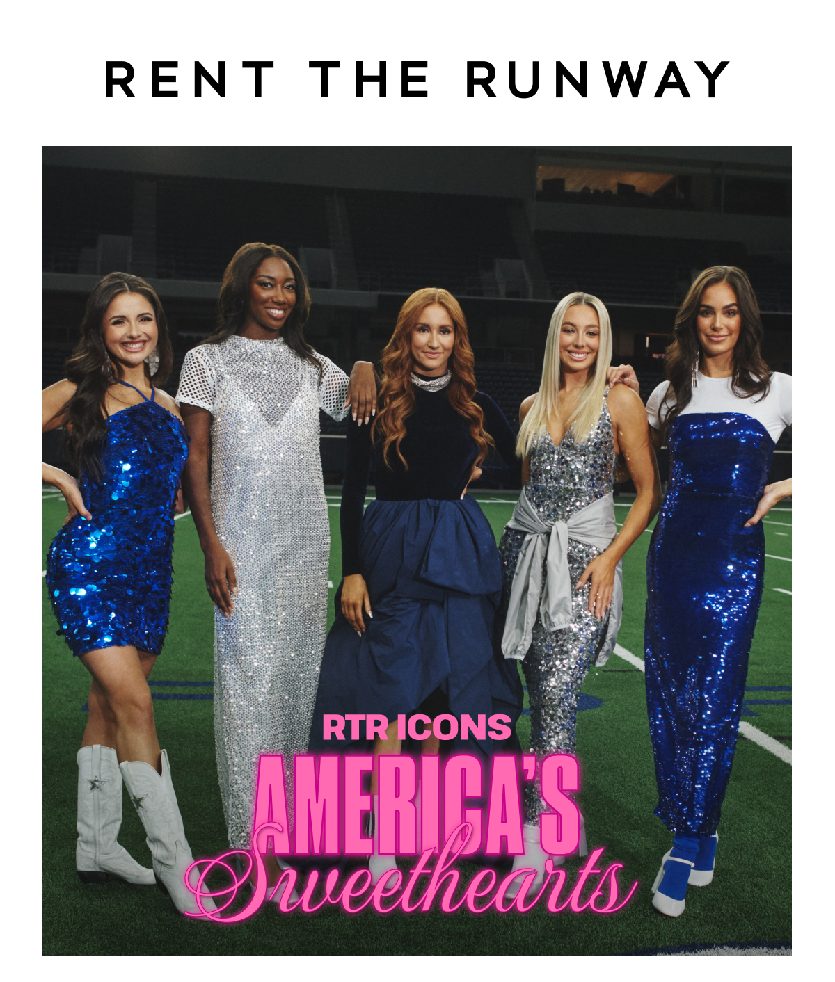 Màn hợp tác giữa Rent the Runway và đội cổ vũ bóng bầu dục Dallas Cowboys Cheerleader gây được sự chú ý mạnh mẽ.