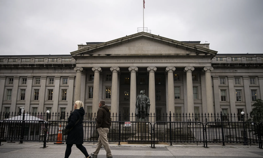 Tòa nhà Bộ Tài chính Mỹ ở Washington DC - Ảnh: Bloomberg.