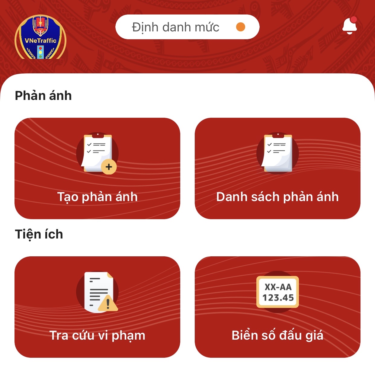 Các tính năng của ứng dụng VNeTraffic