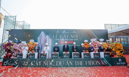 Chính thức cất nóc tòa căn hộ cao cấp The Fibonan