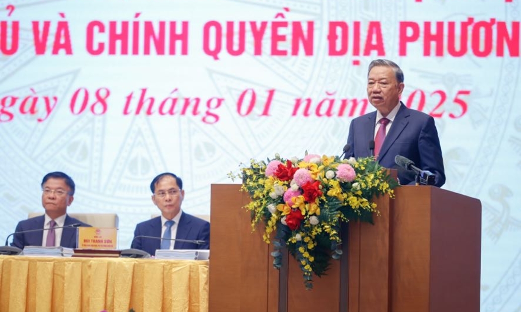 Tổng Bí thư phát biểu tại hội nghị - Ảnh: VGP