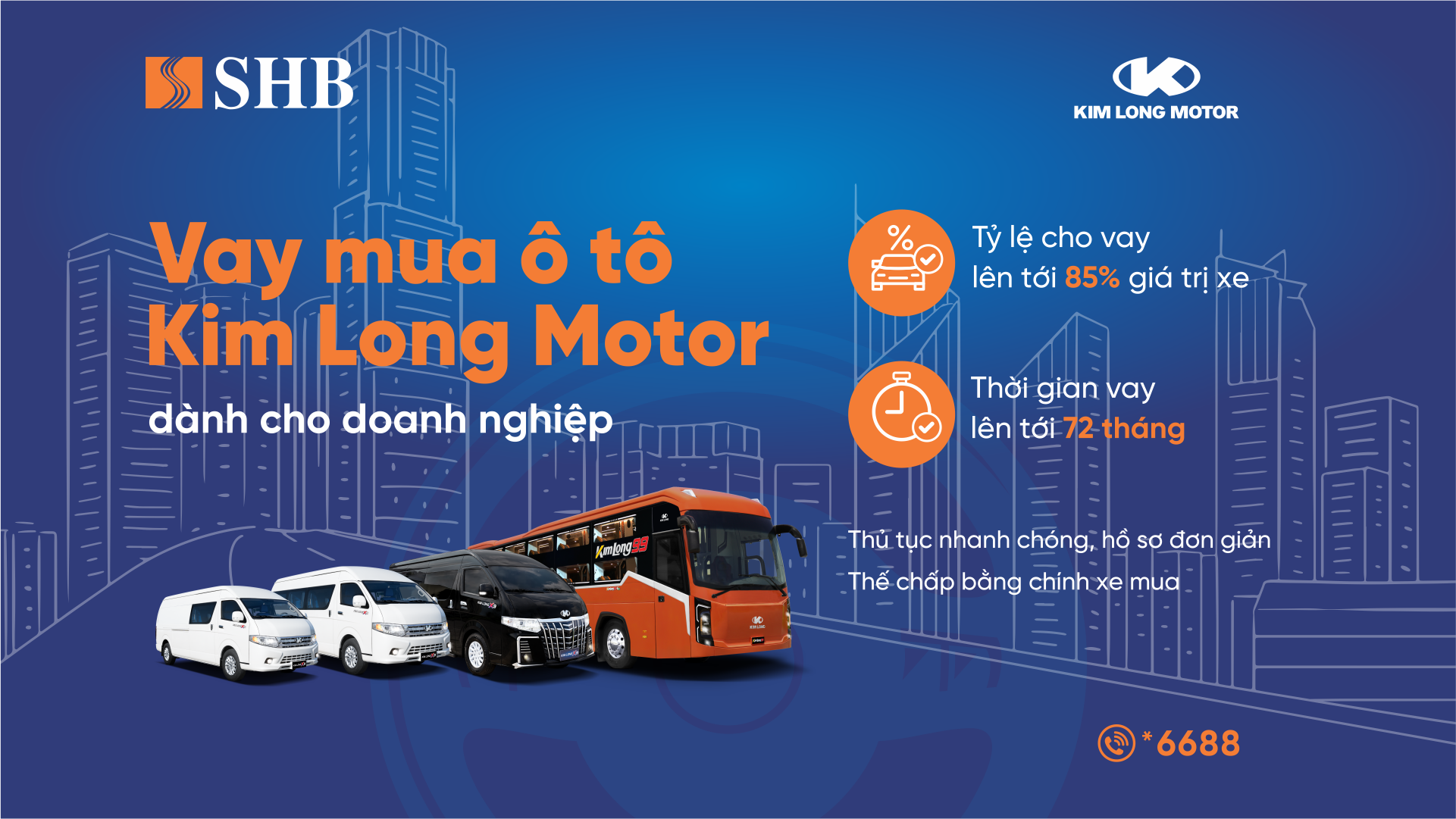 SHB cấp tín dụng lên đến 85%, thủ tục nhanh chóng.