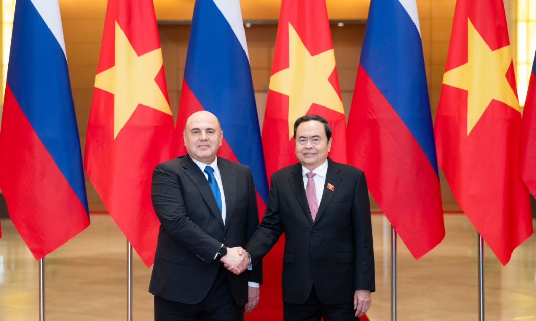 Chủ tịch Quốc hội Trần Thanh Mẫn hội kiến Thủ tướng Liên bang Nga Mikhail Mishustin - Ảnh: Quochoi.vn