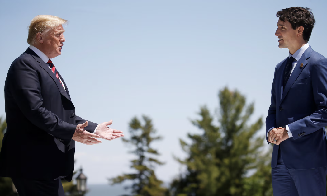 Tổng thống đắc cử Mỹ Donald Trump và Thủ tướng Canada Justin Trudeau trong một cuộc gặp vào nhiệm kỳ cầm quyền trước của ông Trump - Ảnh: Reuters.