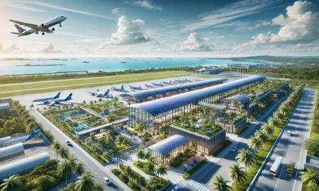 Phối cảnh sân bay dân dụng - Hình minh họa do AI thực hiện.