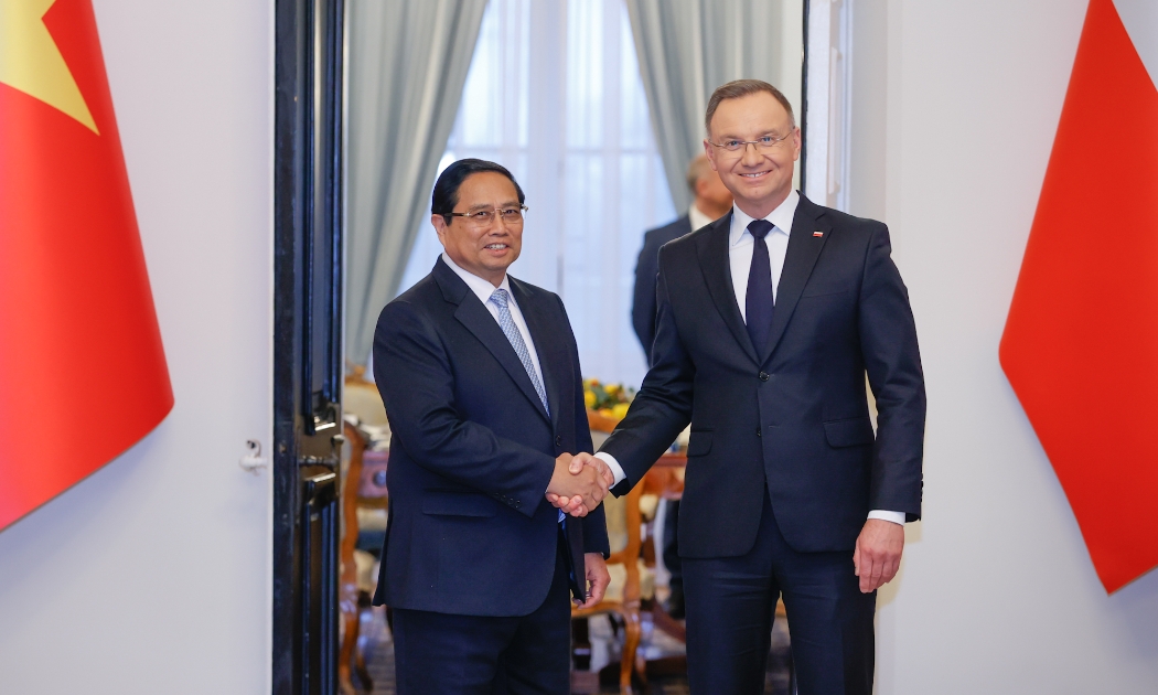 Thủ tướng Phạm Minh Chính hội kiến Tổng thống Ba Lan Andrzej Duda - Ảnh: VGP