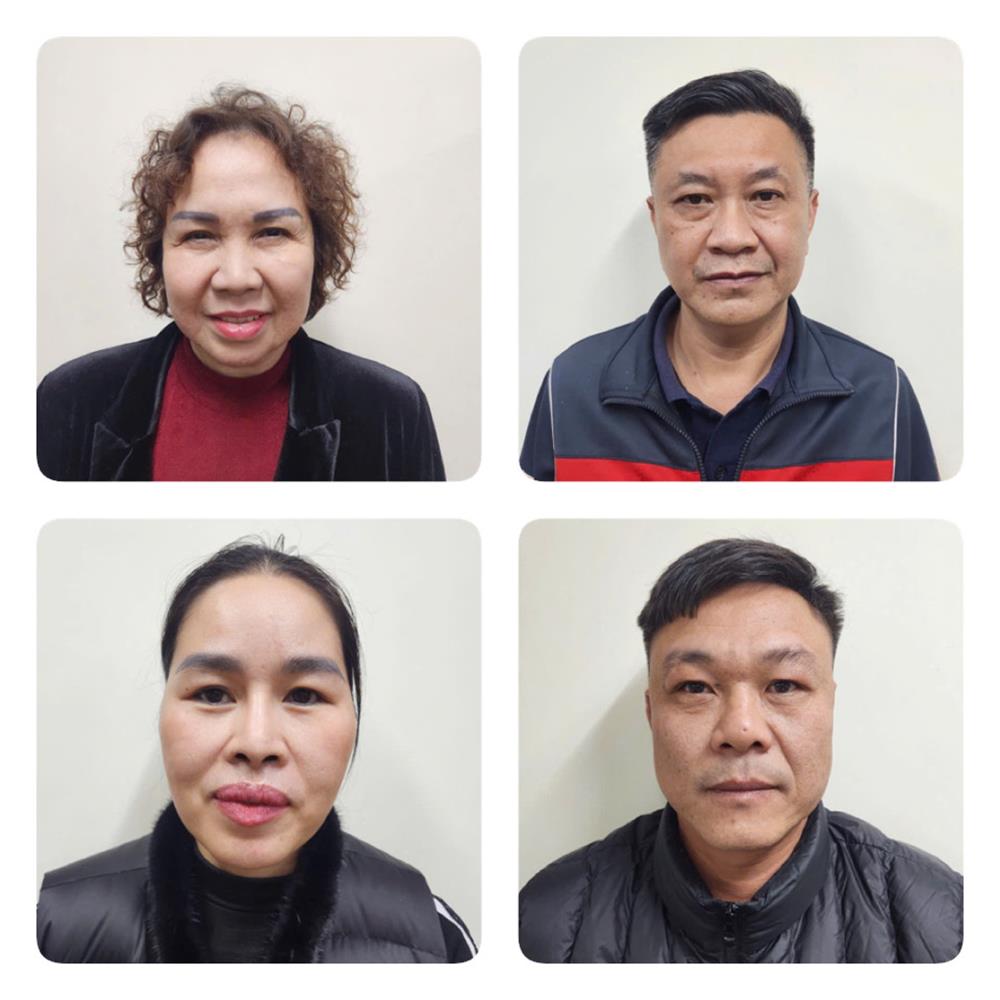 Các bị can: Chu Thị Thành, Lê Thanh An, Nguyễn Thị Bích Liên, Chu Đức Mạnh (từ trên xuống, từ trái sang) - Ảnh: Bộ Công an
