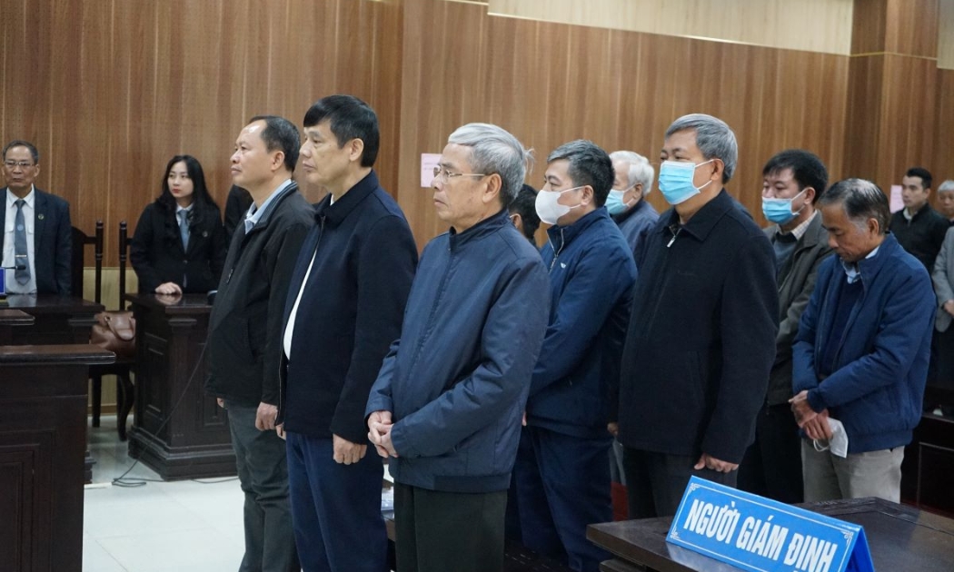 Các bị cáo tại buổi tuyên án