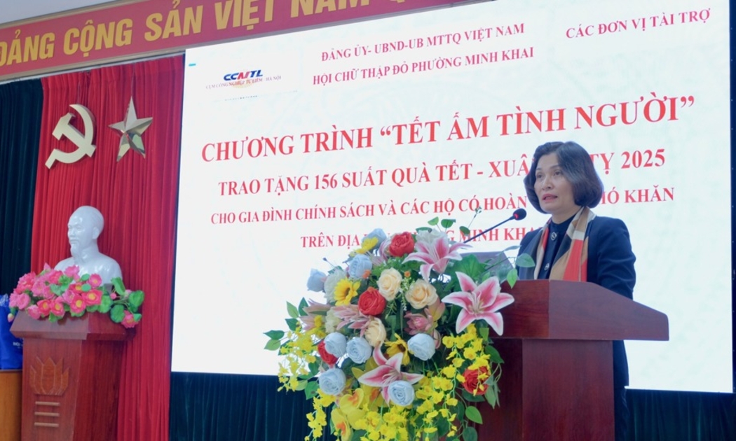 Phó Chủ tịch UBND phường Minh Khai Trử Như Quỳnh phát biểu tại Chương trình