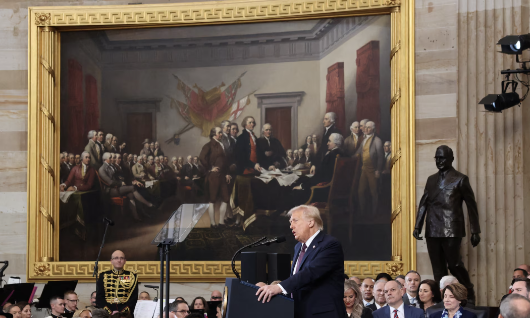 Tổng thống Mỹ Donald Trump trong lễ nhậm chức ngày 20/1/2025 - Ảnh: Reuters.