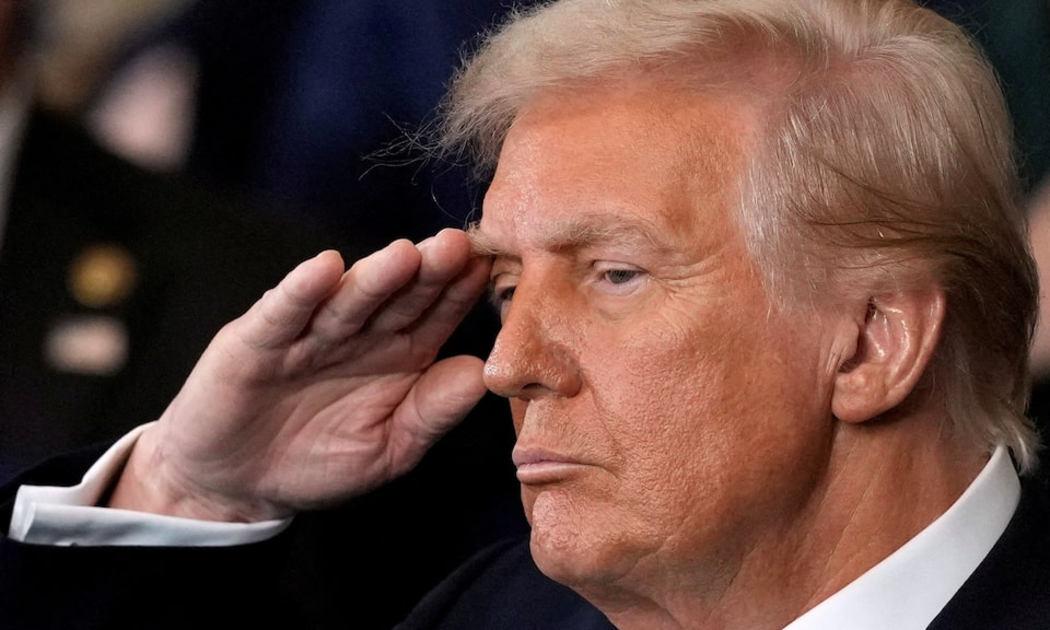 Tổng thống Donald Trump trong lễ nhậm chức tổng thống tại tòa nhà Quốc hội Mỹ ngày 20/1/2025 - Ảnh: Reuters