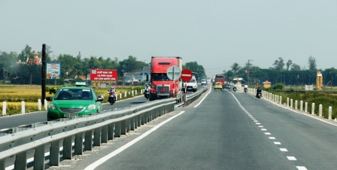 Một đoạn trên tuyến Quốc lộ 1.