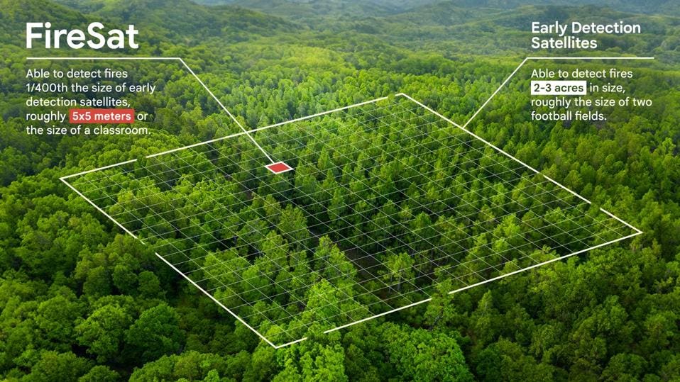 Google Research đã tạo ra FireSat cung cấp thông tin chi tiết, cho phép các nhà khoa học và chuyên gia máy học nghiên cứu về sự lan truyền và rủi ro của cháy rừng